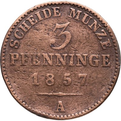 купить Германия, Пруссия 3 пфеннига 1857