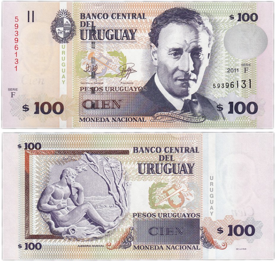 купить Уругвай 100 песо 2011 (Pick 88b)