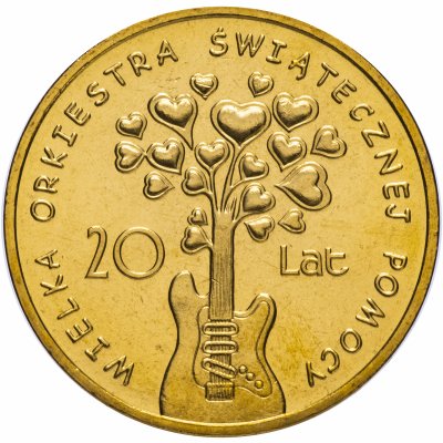 купить Польша 2 злотых 2012 "20 лет Благотворительному Рождественскому оркестру"