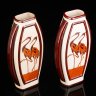 Купить Парные вазы в стиле Art Deco, украшенные изображением цапель, Keralouve La Louviere, фаянс, кракле, эмали, Бельгия, 1930-1950 гг.