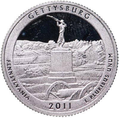купить США 1/4 доллара (25 центов, квотер) 2011 S "Национальный военный парк Геттисберг" (6-й парк)
