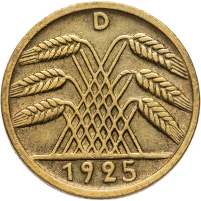 купить Германия 5 рейхспфеннигов (reichspfennig) 1925 D знак монетного двора "D" — Мюнхен