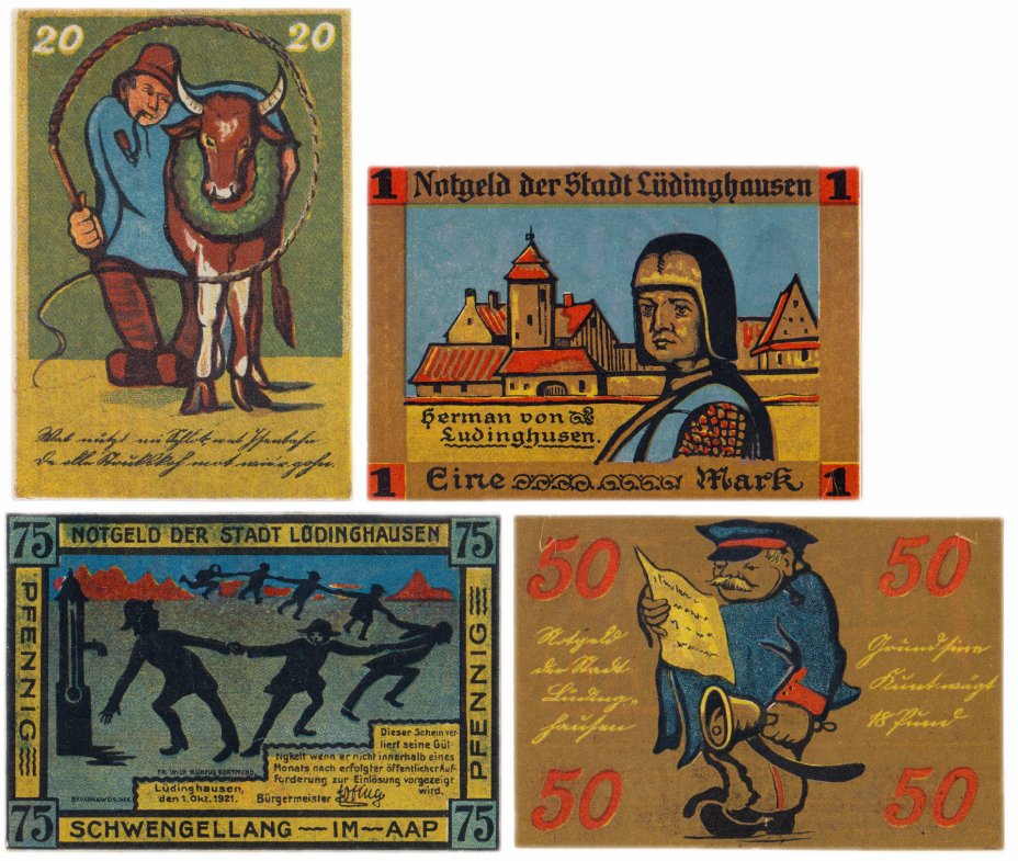 купить Германия (Вестфалия: Людингхаузен) набор из 4-х нотгельдов 1921