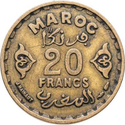купить Французское Марокко 20 франков (francs) 1952