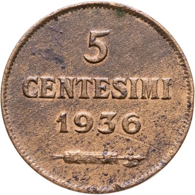 купить Сан-Марино 5 чентезимо (centesimi) 1936