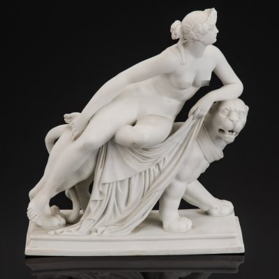 купить Скульптура "Ариадна на пантере" (на тигре), по модели Генриха фон Даннекера, бисквит, Западная Европа, 1870-1890 гг.