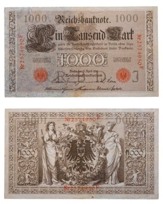 купить Германия 1000 марок 1910 красная печать