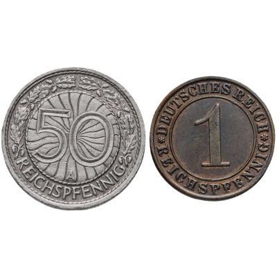 купить Германия Веймарская республика набор 2 монет 1927-1930