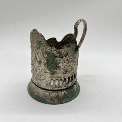 купить Подстаканник с изображением на космическую тематику, мельхиор (медь-никель), Кольчугинский завод цветных металлов, СССР, 1970-1990 гг.