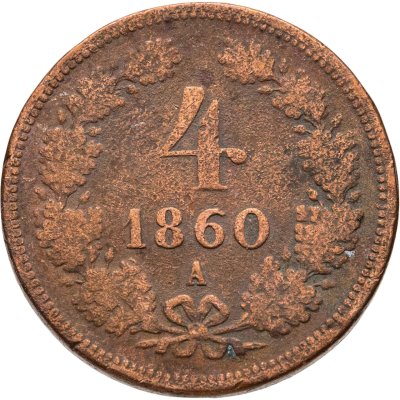 купить Австрия 4 крейцера 1860, знак монетного двора "A" - Вена
