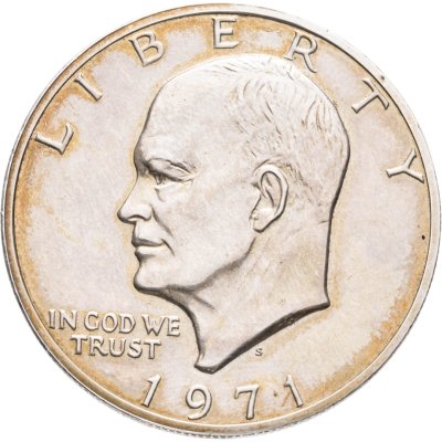 купить США 1 доллар (dollar) 1971 S доллар Эйзенхауэра серебро, знак монетного двора "S" - Сан-Франциско