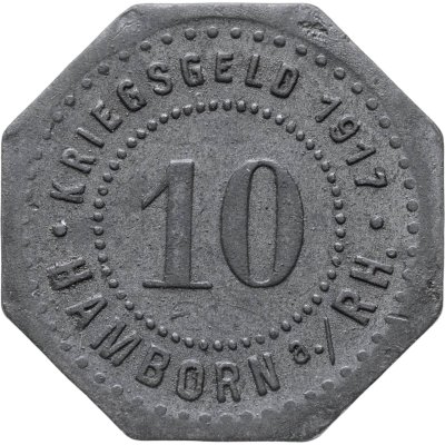 купить Германия "Хамборн" 10 пфеннигов 1917 Нотгельд