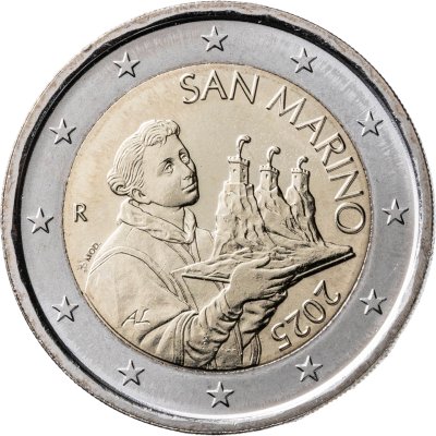 купить Сан-Марино 2 евро 2025 "Портрет святого Марина" (регулярный чекан)