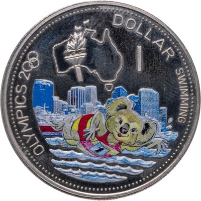 купить Соломоновы острова 1 доллар (dollar) 2000 XXVII Летние Олимпийские игры, Сидней 2000 - Плавание