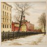 Купить И.В. Назаров "Москва. На Рождественском бульваре", бумага, акварель, в раме с паспарту, Российская Федерация, 2011 г.