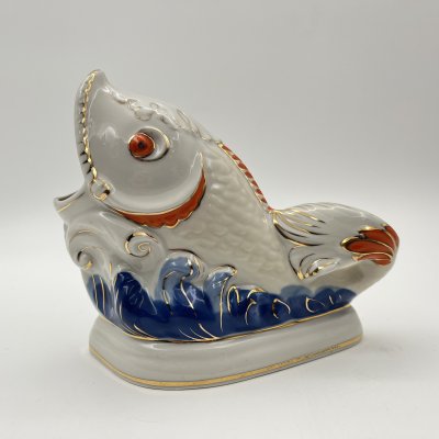 купить Салфетница "Рыба", фарфор, роспись, золочение, Коростенский фарфоровый завод (КФЗ), СССР, 1960-1990 гг.