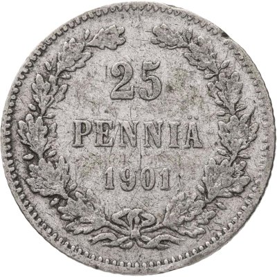 купить 25 пенни 1901 L, монета для Финляндии