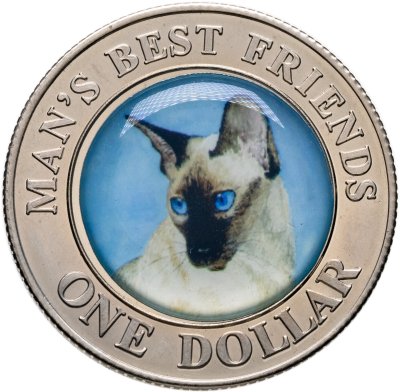купить Острова Кука 1 доллар (dollar) 2003 «Лучшие друзья человека - сиамская кошка»