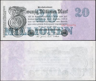 купить Германия [Веймарская респ.] 20000000 марок 25.07.1923 [Бумага Rb.96b]