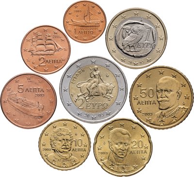 купить Греция набор монет евро 2003-2004 (8 монет)