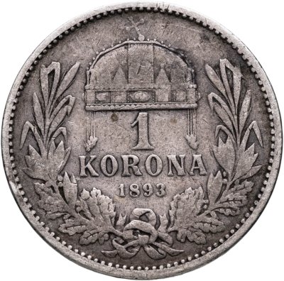купить Австро-Венгрия 1 крона (korona) 1893 для Венгрии