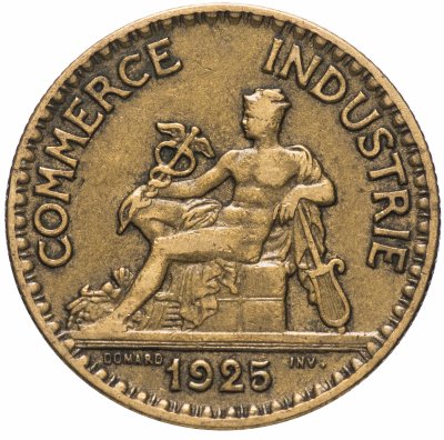 Купить Франция 2 франка (francs) 1920-1927, случайная дата
