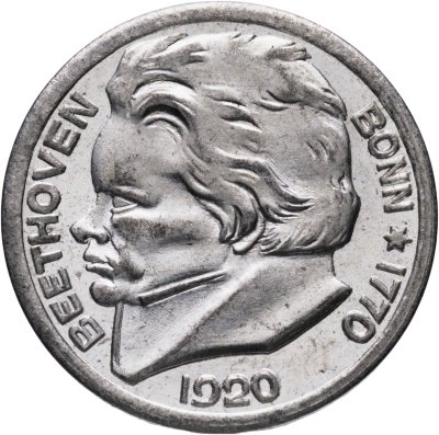купить Германия "Бонн" 10 пфеннигов 1920 "Людвиг ван Бетховен" нотгельд
