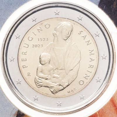 купить Сан-Марино 2 евро 2023 "500 лет со дня смерти Перуджино"