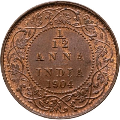 купить Британская Индия 1/12 анны (anna) 1904
