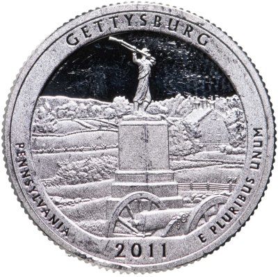 купить США 1/4 доллара (25 центов, квотер) 2011 S "Национальный военный парк Геттисберг" (6-й парк)