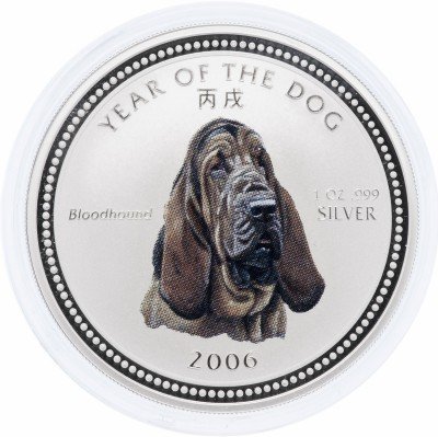 Купить Камбоджа 3000 риель 2006 "Год собаки: Бладхаунд"