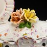 Купить Супница/терина с овальным блюдом, украшенная лепным цветочным декором, фаянс, роспись, барботин, Италия, 1960-1990 гг.