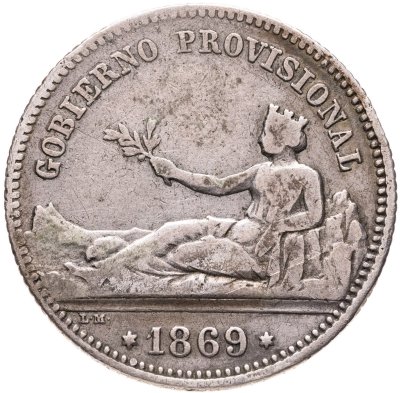 купить Испания 1 песета (peseta) 1869 GOBIERNO PROVISIONNAL