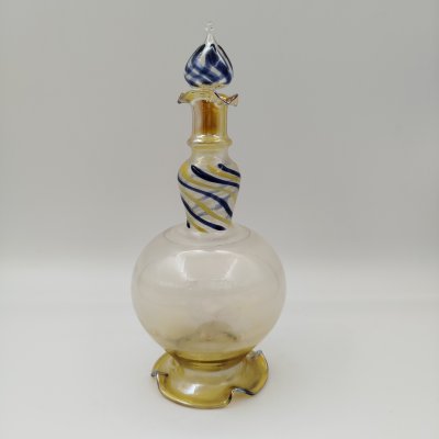 купить Графин (штоф) "Лебедь" с фигуркой внутри, Ламповый завод, цветное стекло, выдувание, люстр, СССР, 1960-1980 гг.