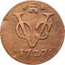 Купить Голландская Ост-Индия 1 дуит 1727 Герб Зеландии