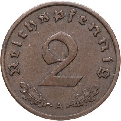 купить Германия, Третий Рейх 2 рейхспфеннига (Reichspfennig) 1938