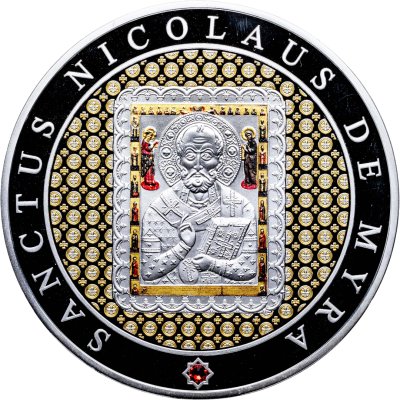 купить Остров Ниуэ 25 долларов 2014 "Святитель Николай Чудотворец", в футляре с сертификатом