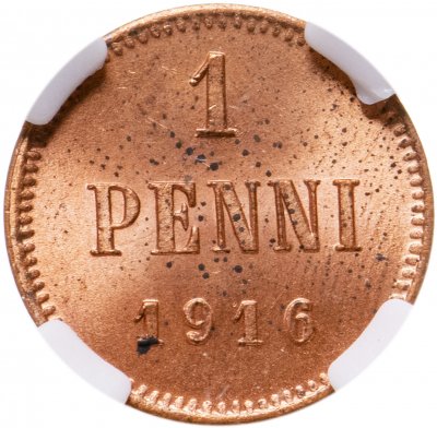 Купить 1 пенни (penni) 1916 в слабе ННР