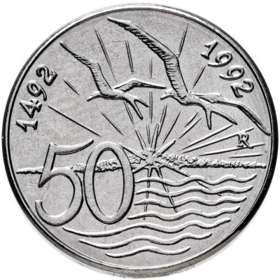 купить Сан-Марино 50 лир (lire) 1992 "500 лет открытию Америки"