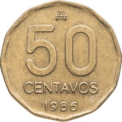 купить Аргентина 50 сентаво (centavos) 1986