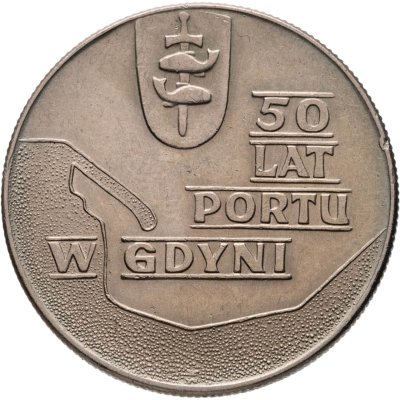 купить Польша 10 злотых (zlotych) 1972 "50 лет порту в Гдыне"