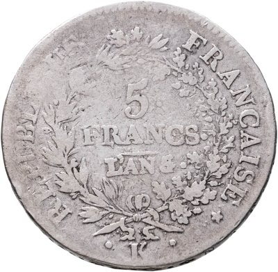 купить Франция 5 франков 1796-1797 K, 5 год республиканского календаря