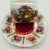 Купить Пара кофейная, украшенная галантными сценами, фарфор, деколь, крытье, золочение, Западная Европа, 1960-1980 гг.