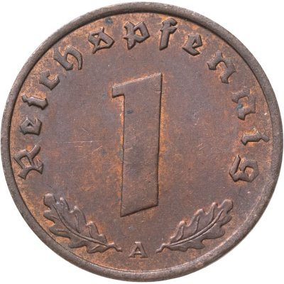 купить Германия, Третий рейх 1 рейхспфенниг (reichspfennig) 1937, знак монетного двора А - Берлин