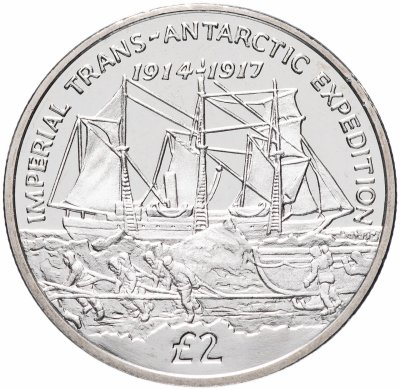 купить Южная Георгия 2 фунта (pounds) 2017 100 лет Имперской трансантарктической экспедиции