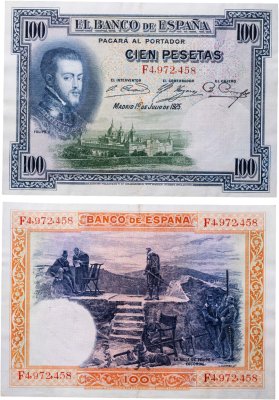 купить Испания 100 песет 1925