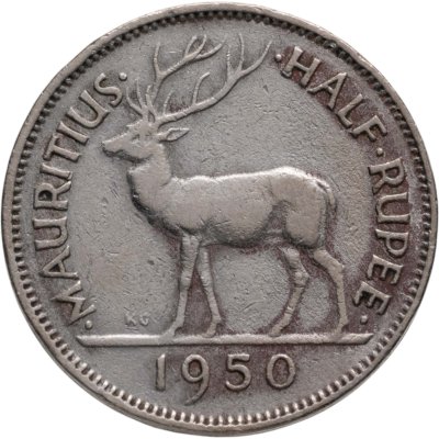 купить Маврикий 1/2 рупии (rupee) 1950