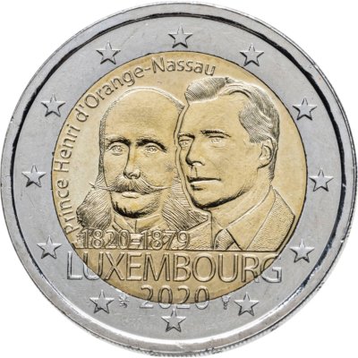 купить Люксембург 2 евро 2020 "200 лет со дня рождения Генриха Оранско-Нассауского"