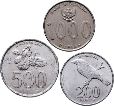 купить Индонезия набор из 3 монет 200, 500, 1000 рупий 2003-2010