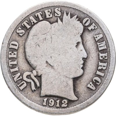 купить США 10 центов (дайм, one dime) 1912 Barber Dime Без отметки монетного двора